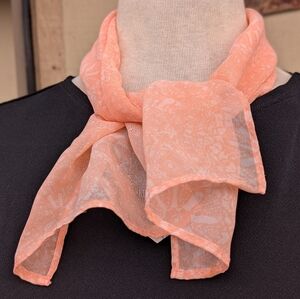Peach Small Silky Scarf / Headscarf